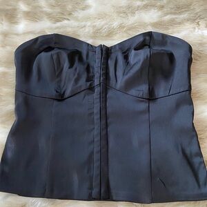 Black satin corset top